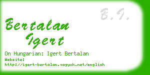 bertalan igert business card